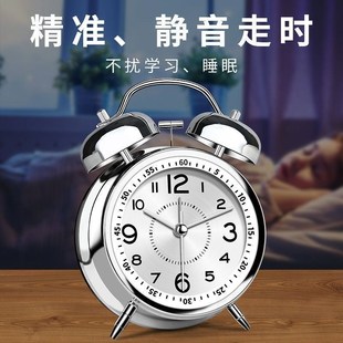 超大声学生闹钟金属打铃夜光可充电电池两用宿舍卧室静音闹钟家用