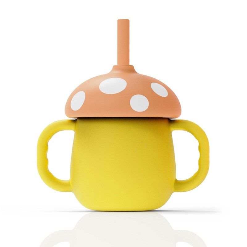 儿童吸管水杯g 防漏防摔婴幼儿硅胶学饮杯 宝宝水杯训练吸水杯