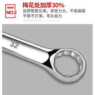 东工两用扳手套装工业级开口梅花扳手汽修两用扳手大全8-32mm组套