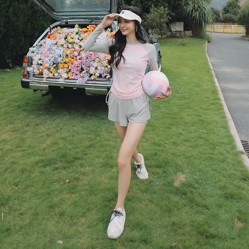 【云与海】显白高级感运动分体泳衣女微胖显瘦保守遮肉平角泳裤女