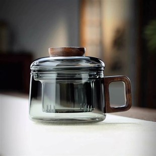 女 家用玻璃杯耐高温带盖过滤茶水分离办公室水杯迷你小泡茶杯男士