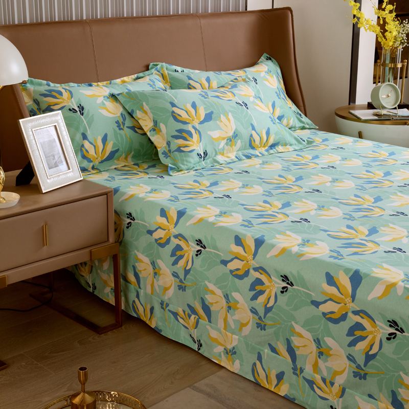 冬季加厚磨毛全棉床单单件100被单1.5米床上三件套单双人1.8m