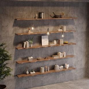 上墙置物架实木层板卧室墙壁挂式鞋包货架隔板客厅墙面收纳装饰