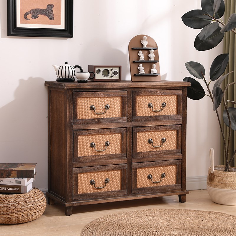 客厅收纳柜抽屉式卧室柜子多层储物柜餐边柜置物架实木斗柜茶水柜