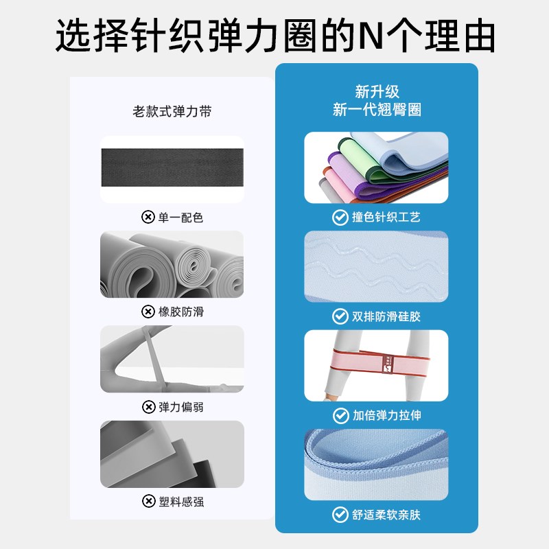 慧健妥弹力带女健身阻力带翘臀弹力圈臀部力量训练瑜伽弹力圈