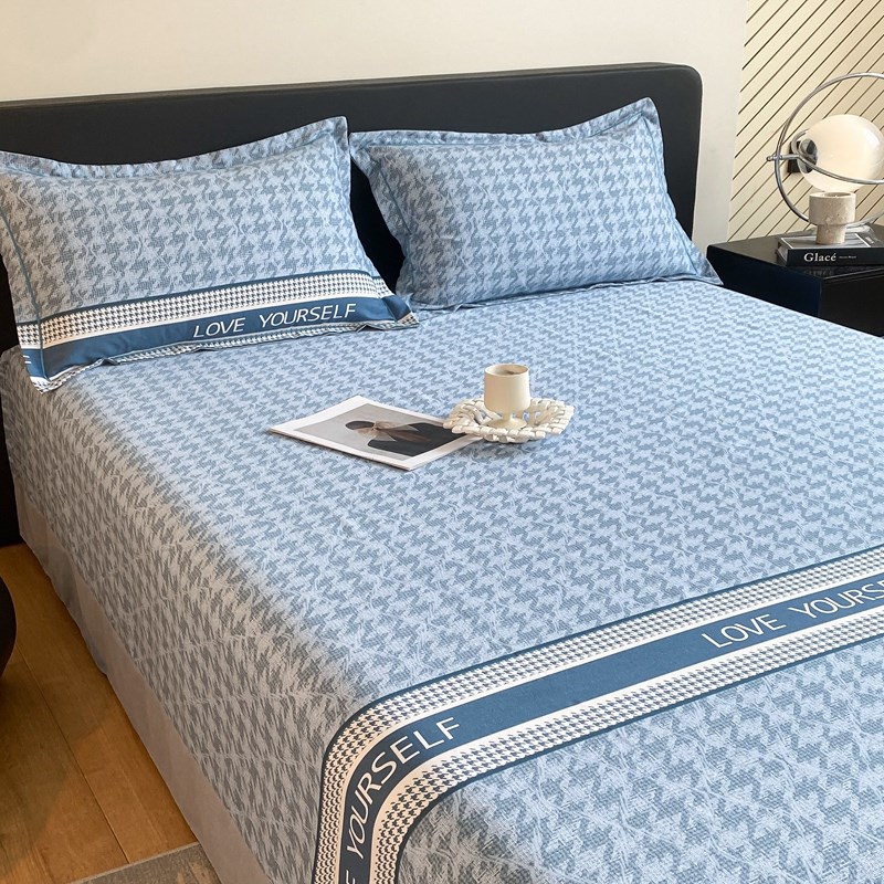 加厚床单单件圆角花边荷叶边被单全棉加大1.5米1.8m床2.0垫单