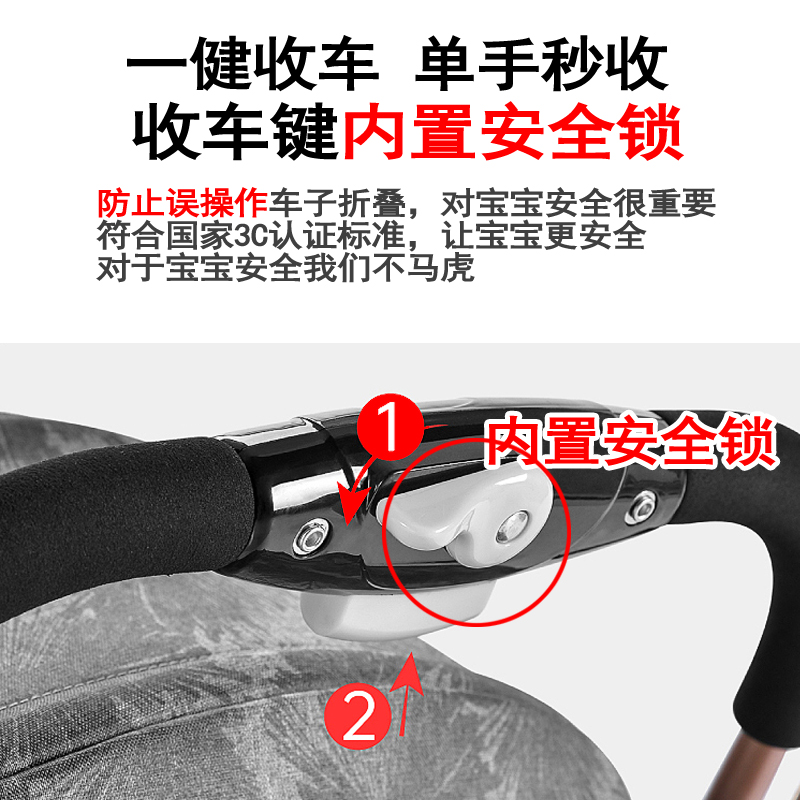 婴儿推车超轻便冬夏季宝宝便携可坐躺儿童简易折叠单手秒收幼儿网