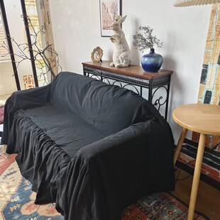 纯棉沙发套罩全包法式套防尘套沙发套罩全包万能套黑色套沙发套罩