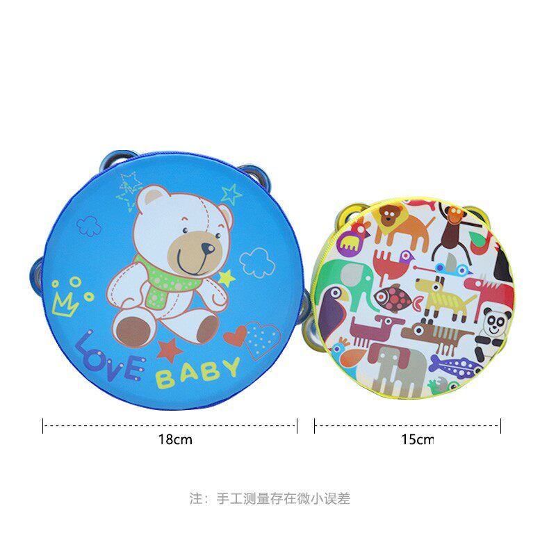 婴幼儿童手拍鼓铃鼓摇铃奥尔夫乐器1-3-6岁幼儿园老师用表演手鼓
