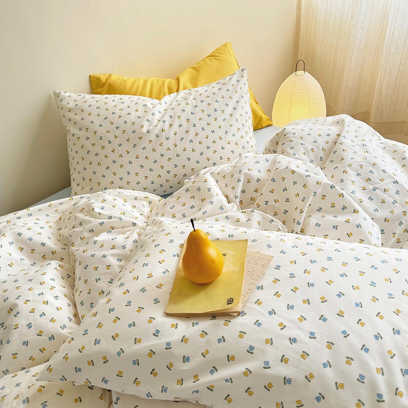 少女小清新碎花全棉被套单件文艺风床上三四件套被罩单人1.8m