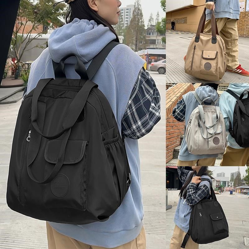 大容量双肩包女2025新款帆布旅游包轻便多功能旅行单肩背包高颜值