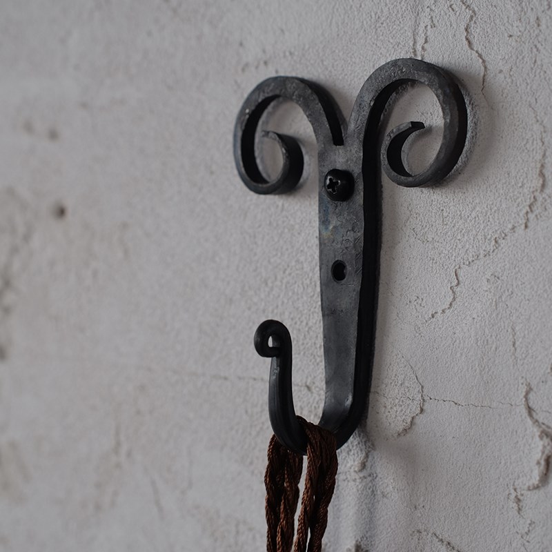 手工锻铁新中式古典祥云墙壁挂钩画框托镜框仿古挂画钩