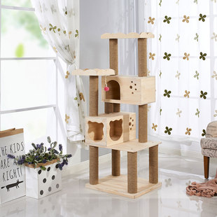 大型实木猫爬架木制猫墙猫架子剑麻猫树猫跳台豪华一体猫窝猫抓柱
