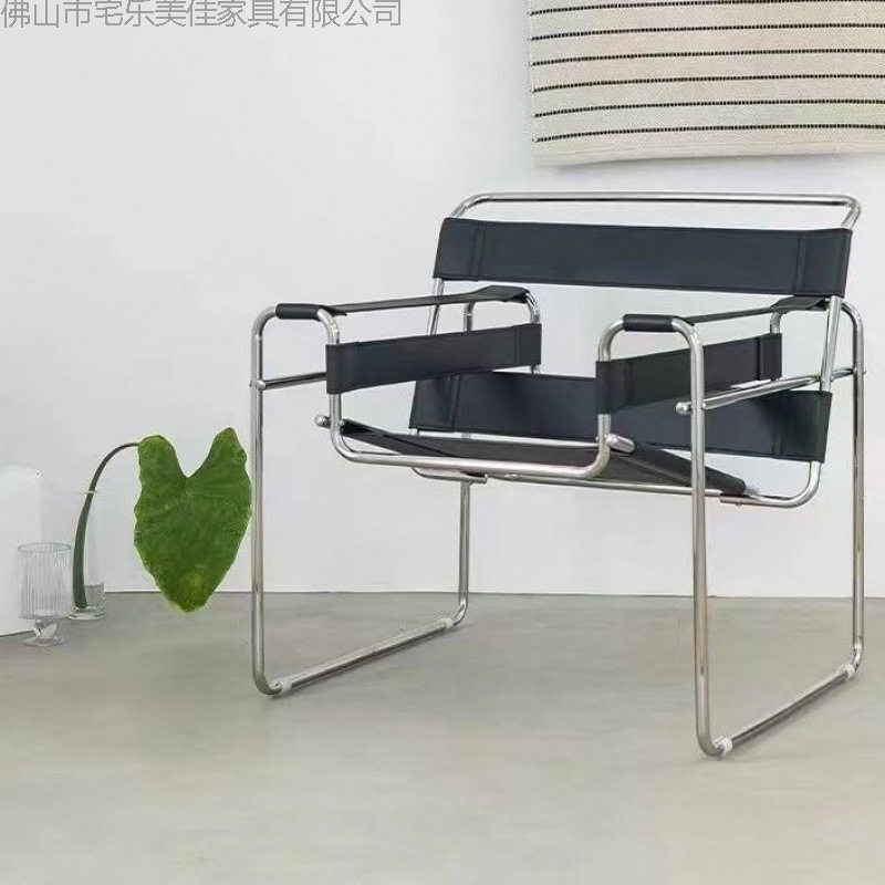 椅子ins网红拍照椅子马鞍皮轻奢中古客厅单人沙发椅按摩椅