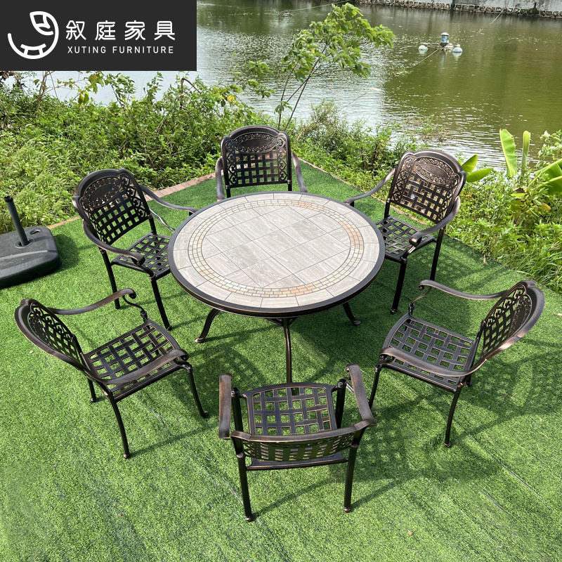 户外铸铝桌椅庭院室外花园休闲三五件套阳台防水防晒铁艺椅子组合