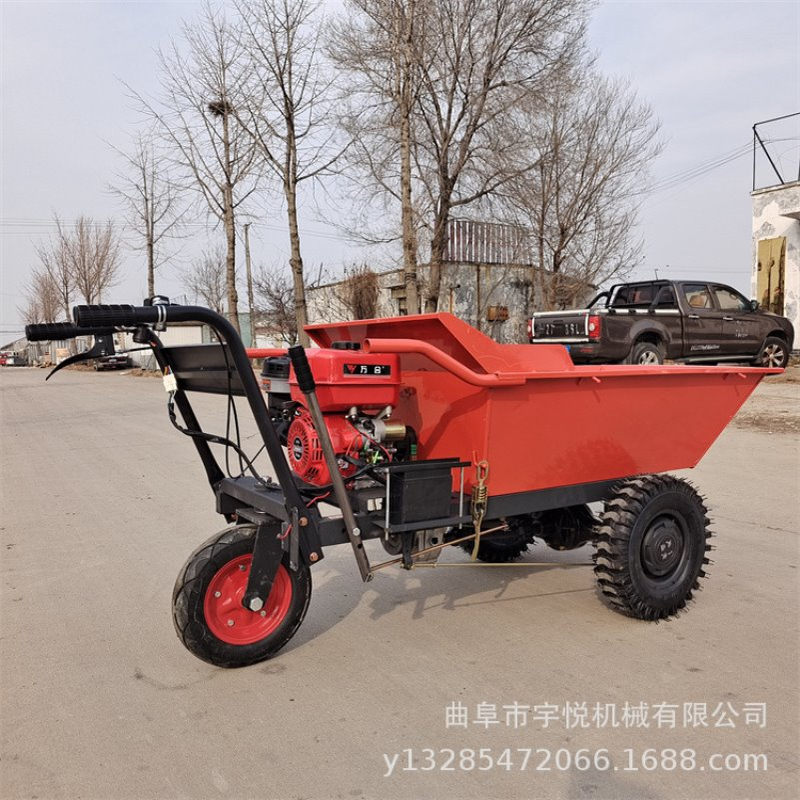 养殖场粪便运输手推车 农用建筑工程搬运车 手推式果园自卸车
