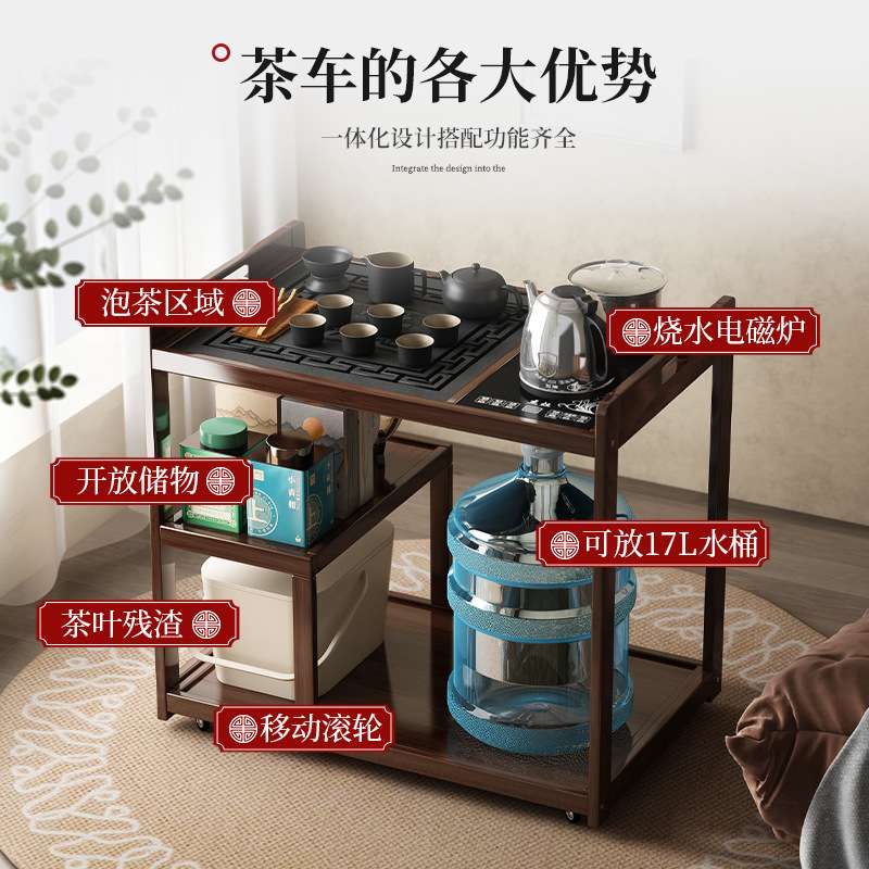 家用小茶台桌子沙发边几侧边柜茶水柜现代简约简易移动小茶几茶Q&