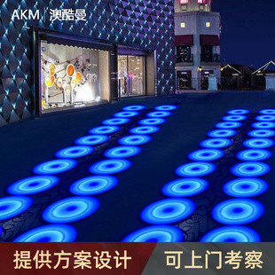 LED发光圆形音乐跳跳地砖灯人体重力感应舞池户外道具脚踩跑马灯