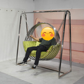 客厅沙发椅高级感吊椅阳台吊床鸟巢不锈钢荡摇摇椅休闲室内秋千椅