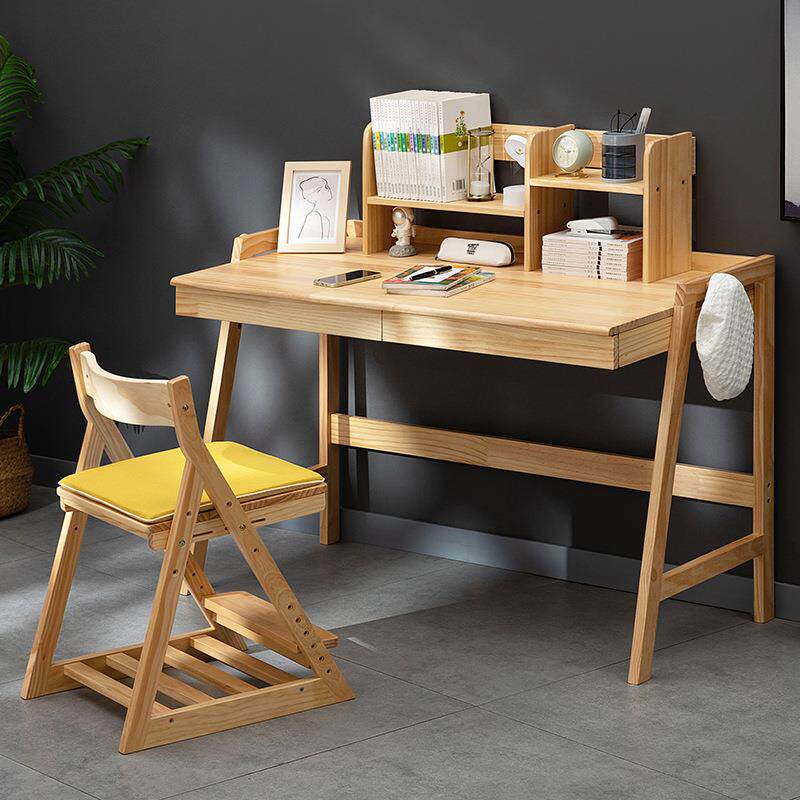 实木可折叠学生课桌椅学习桌椅套装家用电脑桌子简易儿童书房书桌