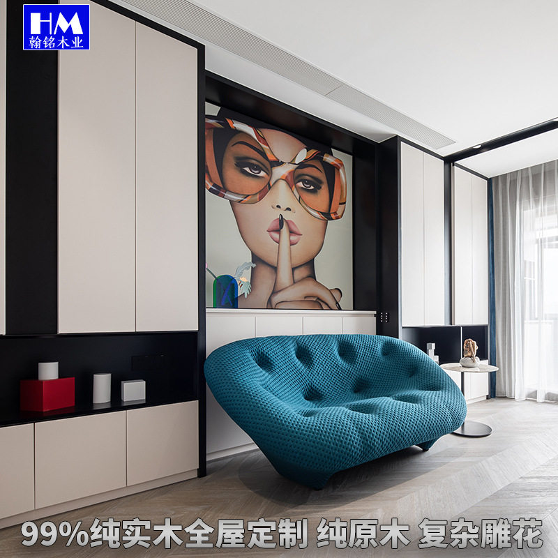 南京翰铭实力厂家现代简约式衣柜电视柜开放衣橱可上门测量