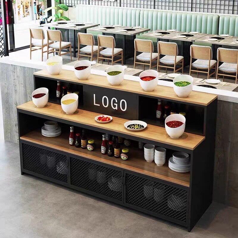 火锅店烧烤店自助调料台备餐柜串串烤肉麻辣烫蘸料台置物餐边柜