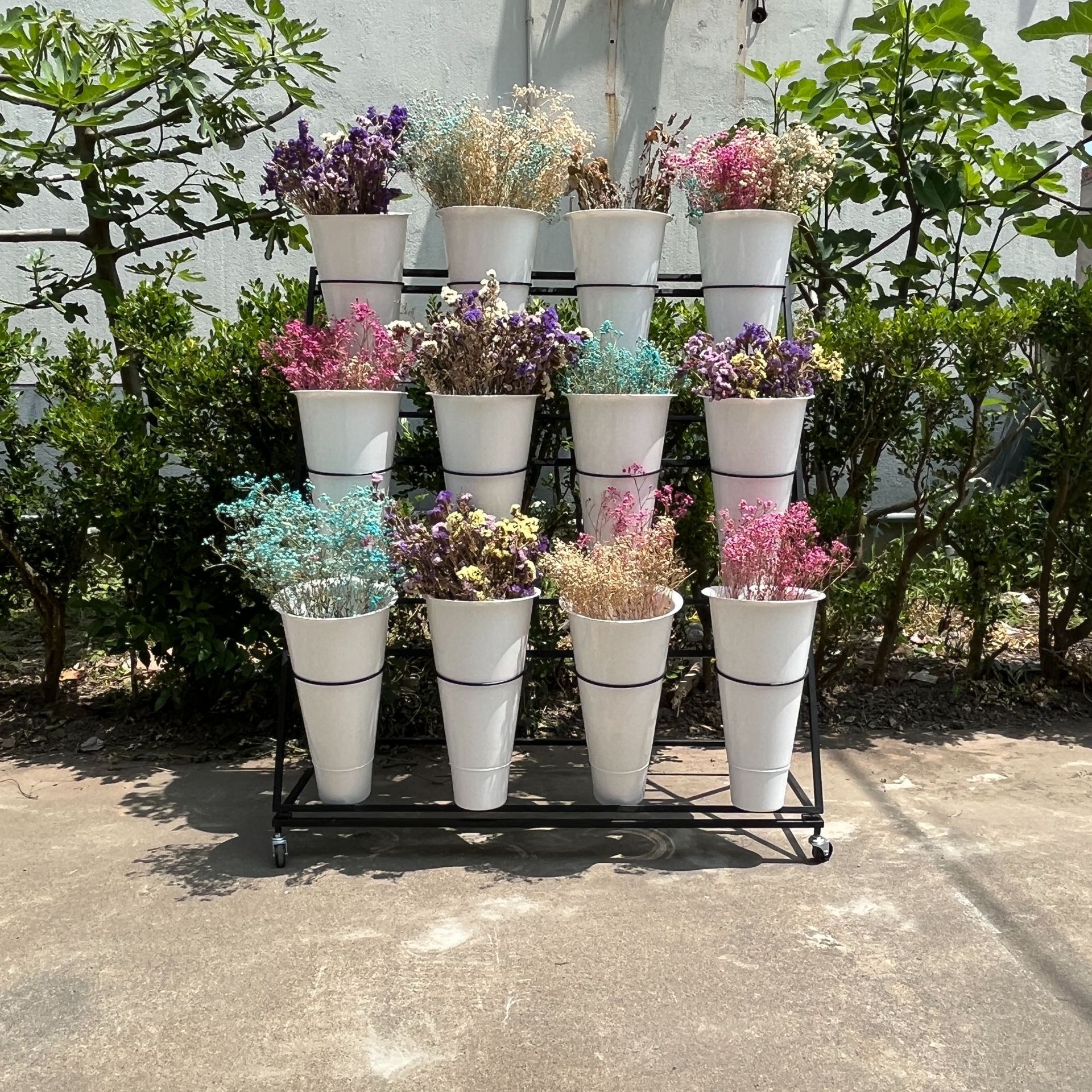 欧式鲜花架婚庆用品装饰花架多层圆桶花桶仿真花仿真家居假花展架