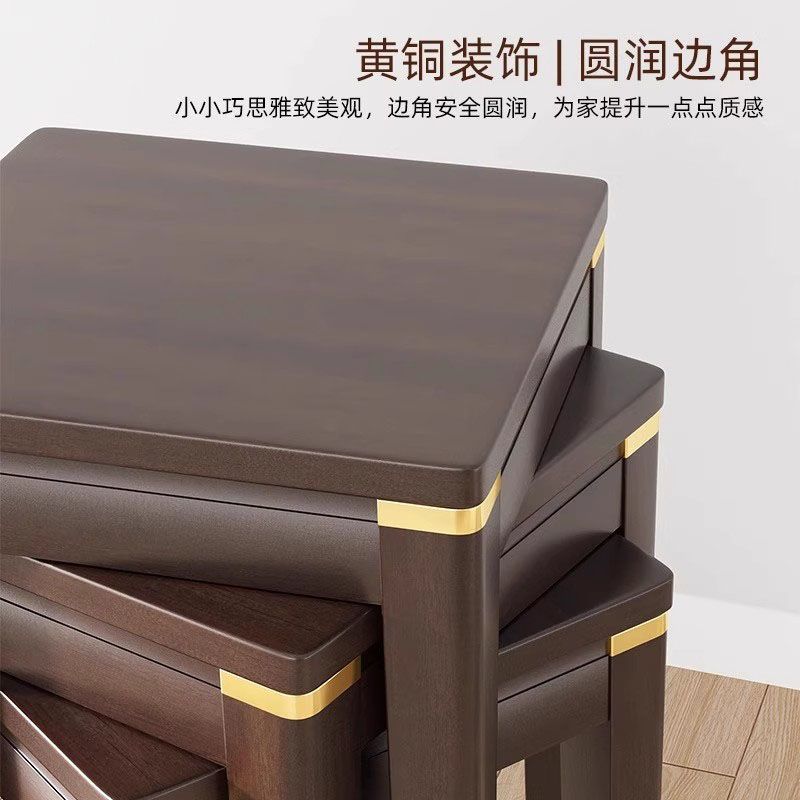 实木凳子新中式客厅矮凳现代简约实木餐边凳吃饭小木凳方凳进口凳