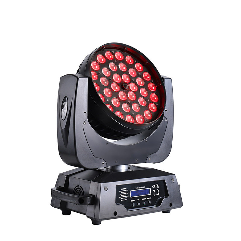 舞台灯光设备声控清吧染色灯36X10W 4 in 1 RGBW LED调焦摇头灯