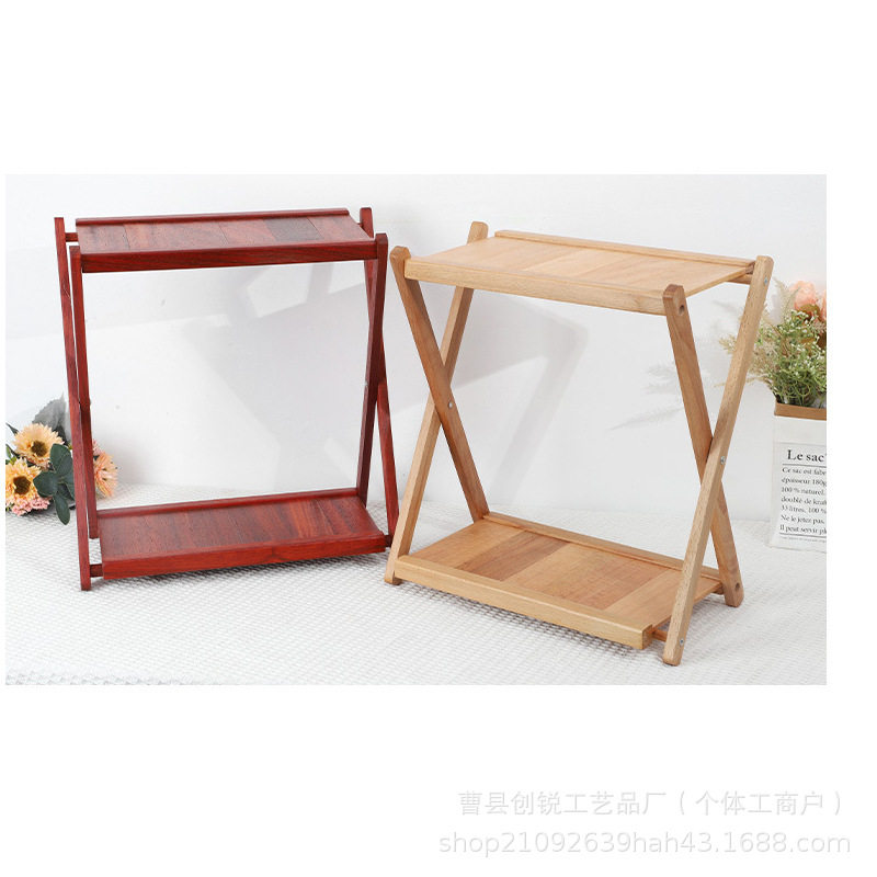 现代简约红花梨木折叠收纳架茶杯储物架批发榉木木质桌面杯架