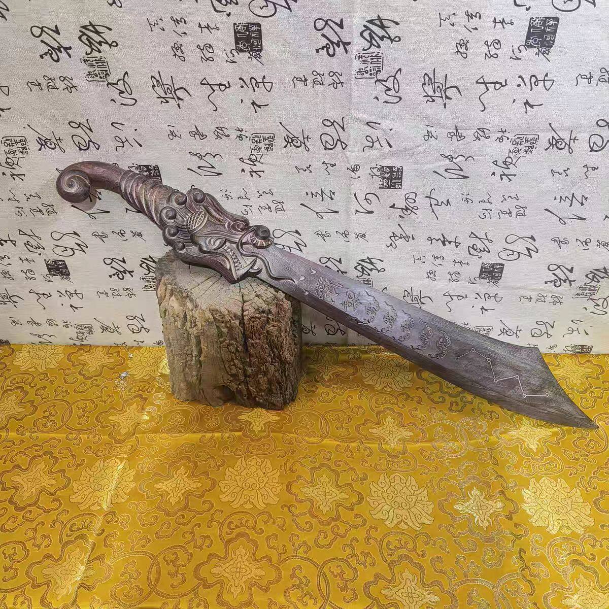 桃木龙头刀木雕实木工艺品玄关家具办公室装饰桃木雕刻
