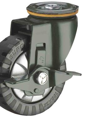 向荣 2.5寸 孔顶防滑带边刹车 聚氨酯pu 万向脚轮J03S-03C-63-351