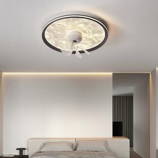 可摇头风扇灯6档风速卧室吸顶灯简约客厅餐厅云雾超薄隐形电扇灯