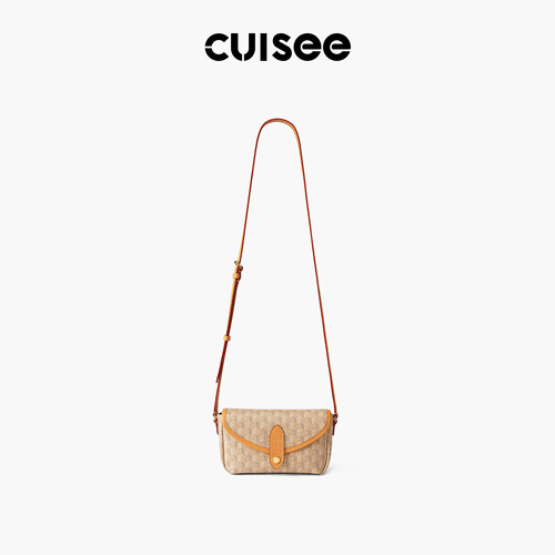 Cuisee/崔氏新款随意小麻将老花包单肩斜跨包简约通勤小手机包包