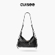 Cuisee 崔氏新款 油蜡牛皮机车吐司包斜跨真皮无性别休闲百搭包包