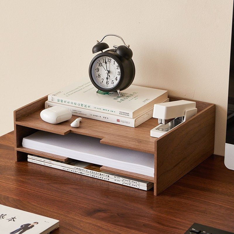 木制桌面收纳盒A4纸资料架办公桌文件工位抽屉式木质多层整理架,收纳整理,桌面收纳盒,淘宝优惠券,粉丝福利购,淘宝优惠卷