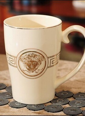 欧式陶瓷学生f牙刷杯白色骨瓷刷牙杯H带把浴室情侣洗漱套装个人套