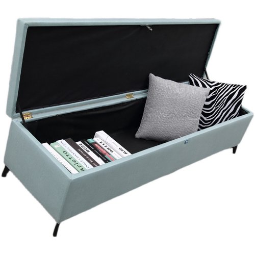 新款免洗科技布服装店储物收纳凳娃娃箱子收纳带锁长条沙发换鞋凳