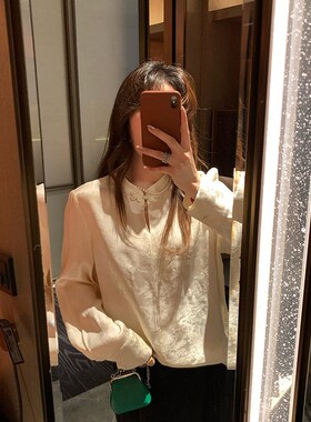 NAZ那子大码秋季新款中式设计感国风改良衬衫胖mm气质洋气小衫女