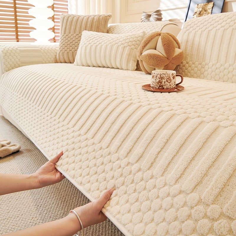 雕花绒沙发垫秋冬加厚防滑沙发套罩2024新款法式奶油风坐垫子盖布,居家布艺,沙发垫,淘宝优惠券,粉丝福利购,淘宝优惠卷