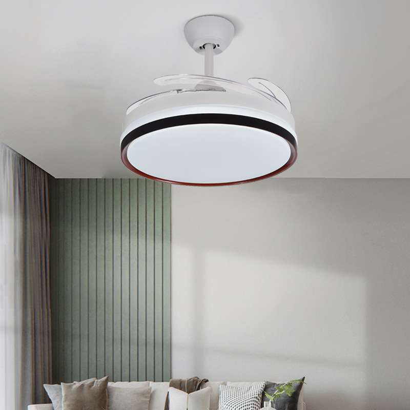 现代简约隐形LED卧室客厅餐厅风扇灯灯具套餐北欧大风力42寸静音