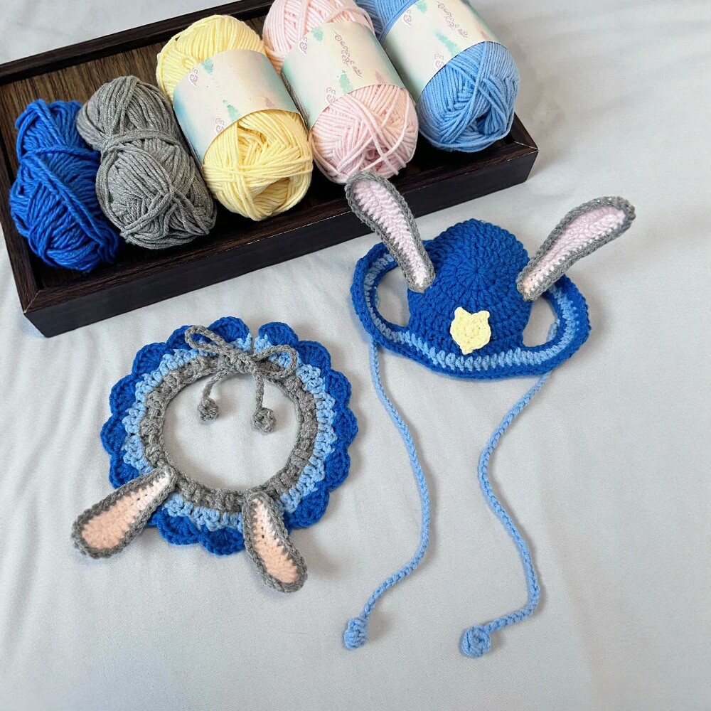 兔子警官毛线手工编织宠物围脖猫咪项圈围兜针织diy材料圣诞礼物,服饰配件/皮带/帽子/围巾,毛线,淘宝优惠券,粉丝福利购,淘宝优惠卷