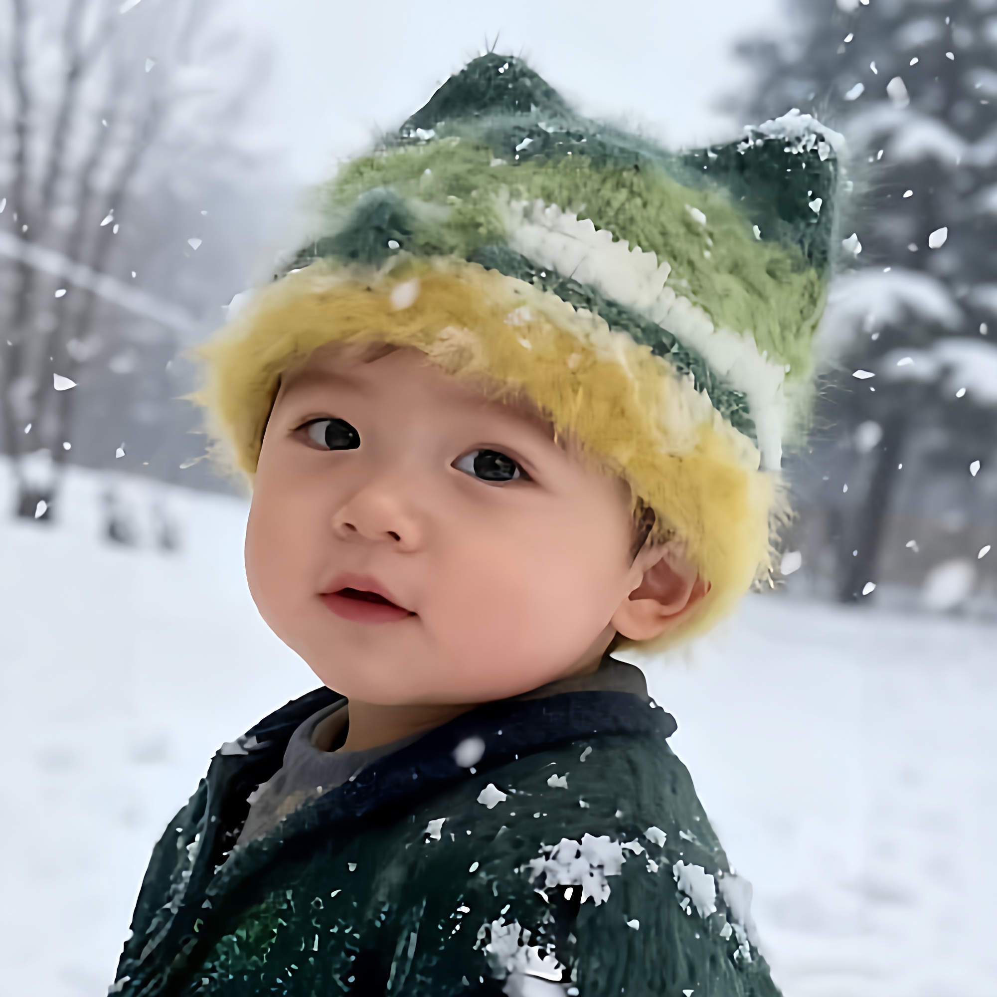 羊毛儿童小孩猫耳帽毛线钩织diy材料包手工编织生日礼物送给宝宝