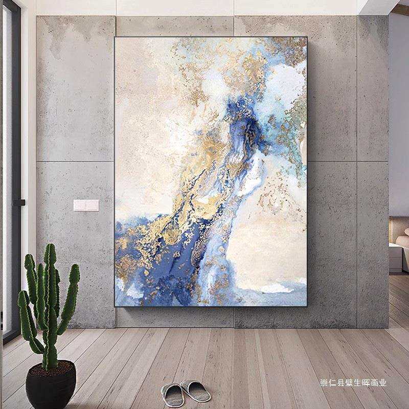 大芬村油画纯手绘抽象客厅装饰画玄关挂画餐厅壁画轻奢风肌理画