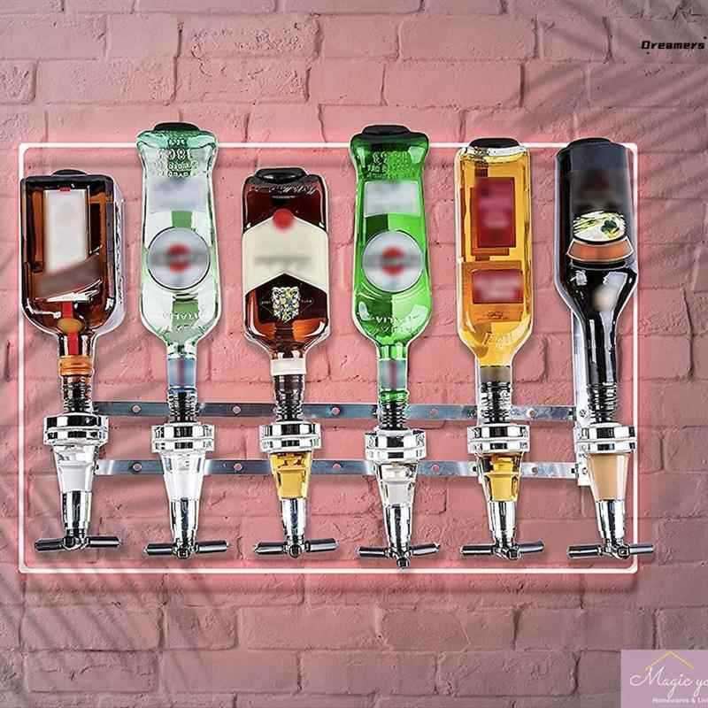 厂家。壁挂倒酒分酒调酒架取酒酒吧西餐居家用自助倒酒架吧台工具