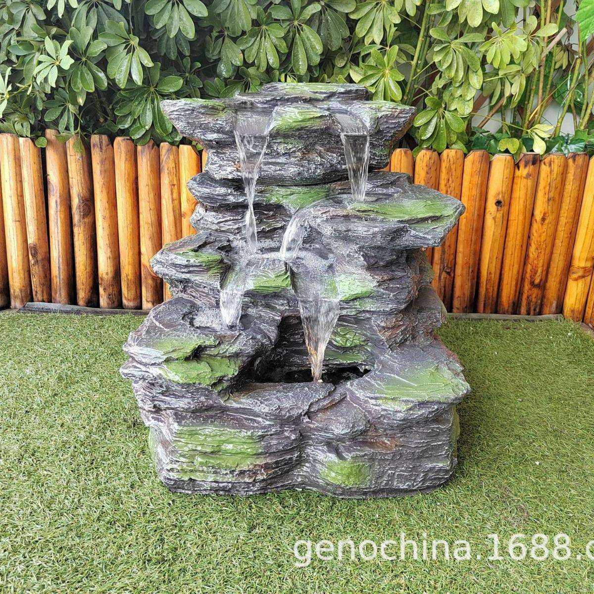仿石头感小假山多层流水户外公园庭院室内景观风水喷泉田园摆件-3