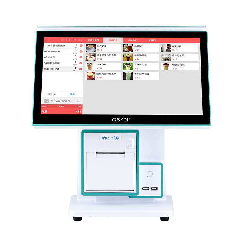 厂家直供 吉成3065大屏15.6英寸双屏服装便利店餐饮收银一体机
