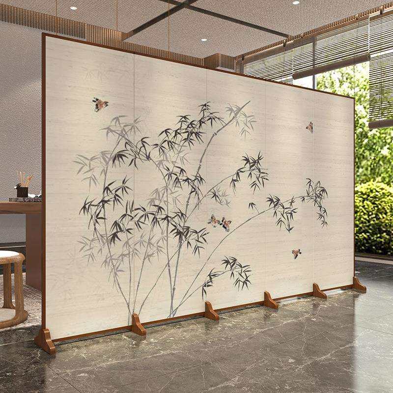屏风隔断客厅玄关新中式实木大厅酒店山水背景装饰折叠移动折屏,橡塑材料及制品,亚克力管/有机玻璃管,淘宝优惠券,粉丝福利购,淘宝优惠卷