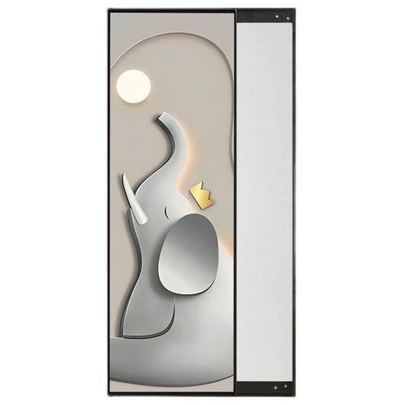 新款艺术隐形全身镜推拉隐藏式镜子卧室试衣镜壁挂家用穿衣镜