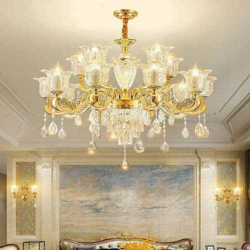 欧式客厅吊灯现代简约别墅大厅轻奢家用简欧餐厅卧室新款灯具欧美